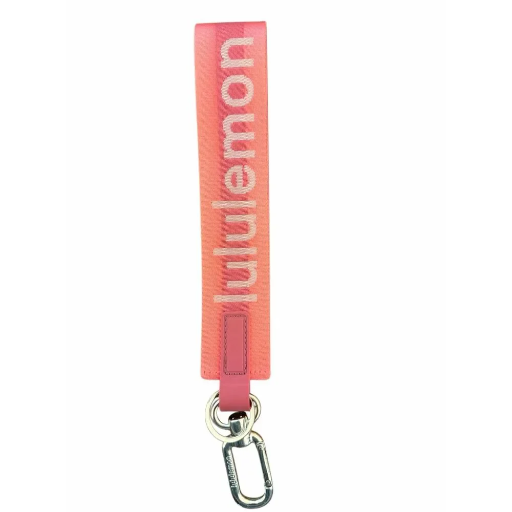 Lululemon Never Lost Keychain Pink Logo Lanyard Strap For Keys New With Tag
